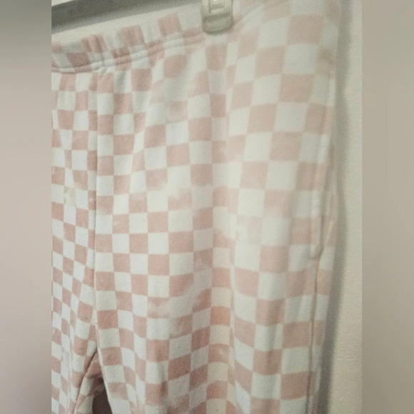 Coca Cola Pink and White Checkered Used Sweat Pants Women's Size Large - Picture 9 of 10
